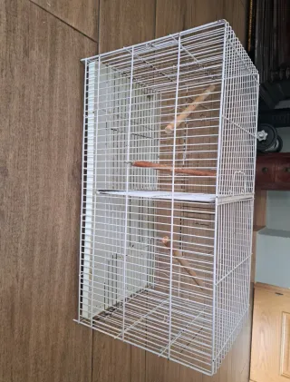 Jaula para pájaros blanca