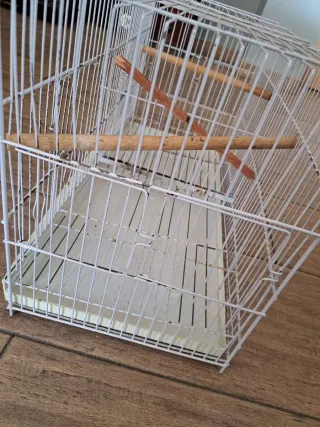 Jaula para pájaros blanca