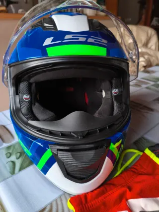 Casco LS2 Talla S (55-56cm) Azul/Verde