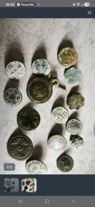 10 Botones Antiguos Decorativos