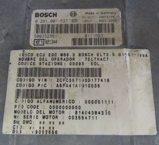 Centralita del Motor IVECO DALY 500332361 0281001537 0 281 001 537