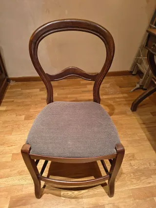 Juego de 2 sillas de comedor madera y tapizado