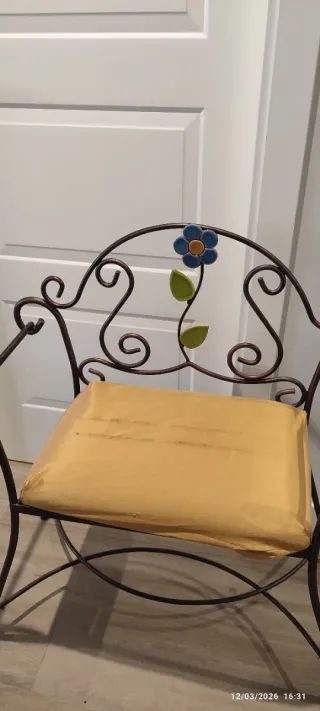 Sillón forja decorativo flor