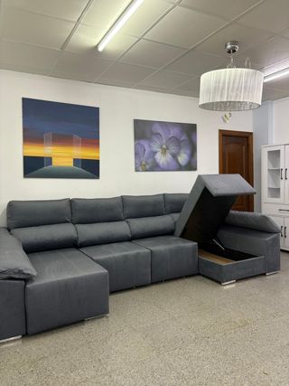 Sofá Cama Rinconera Gris Tela - Oferta!