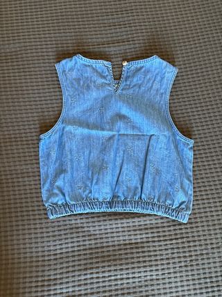 Conjunto top y falda vaquera floral