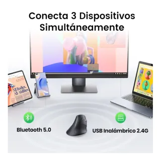 Ratón Vertical UGREEN Bluetooth 2.4G Inalámbrico