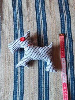 2 Peluches Perro Rayas Azules