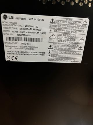 TV LG 42” 42LV5500 Z-C
