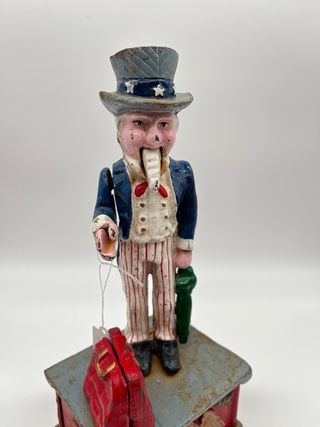 Hucha antigua Tío Sam de hierro