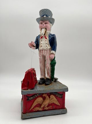 Hucha antigua Tío Sam de hierro