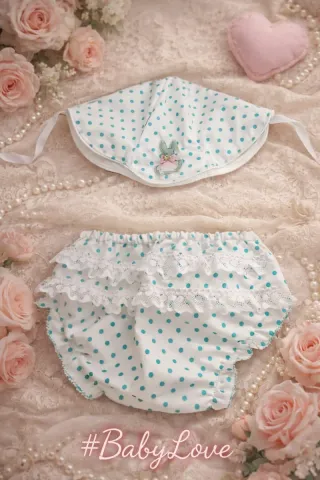 Babero, Gorrito,Cubre pañal y chupeteros