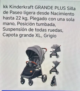 Silla de paseo Kinderkraft Grande Plus