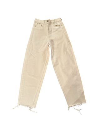 Jeans Zara vita alta wide leg bianchi