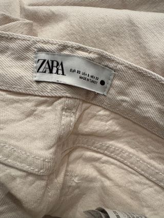 Jeans Zara vita alta wide leg bianchi