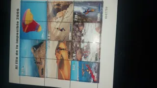 Lote hojas bloque sellos Al filo de lo imposible