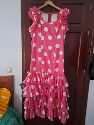 Vestido Flamenca Lunares Rosa