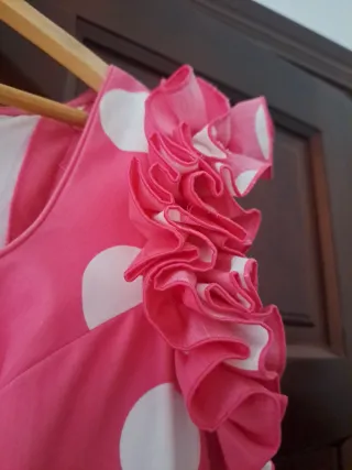 Vestido Flamenca Lunares Rosa