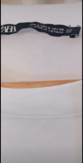 Vestido combinado beige y blanco