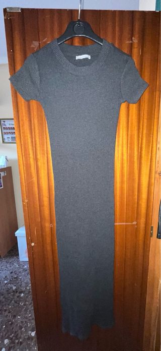 Vestido gris de manga corta