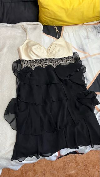 Vestido Manoukian Beige y Negro Talla S