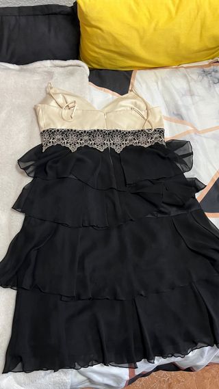 Vestido Manoukian Beige y Negro Talla S