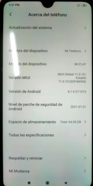 Smartphone Xiaomi mi play 64 gb