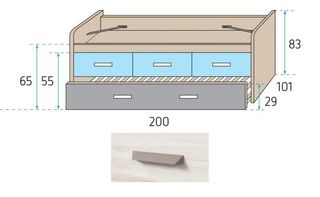 CAMA DOBLE CON CAJONES W05.