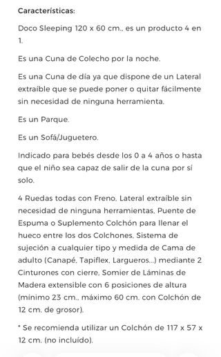 Cuna colecho madera blanca