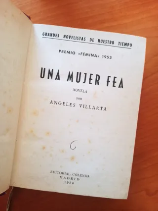Libro antiguo: Una mujer fea Premio Fémina