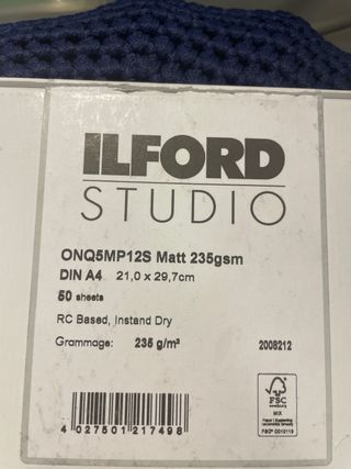 Papel Fotográfico ILFORD STUDIO Matt 235gsm