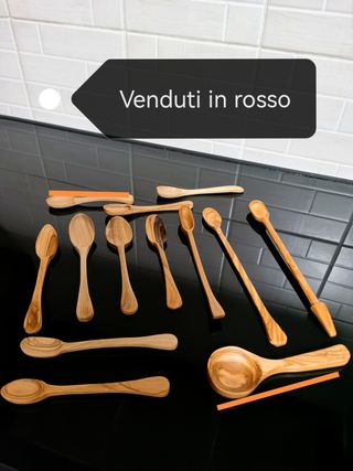 Cucchiaini legno ulivo fatti a mano