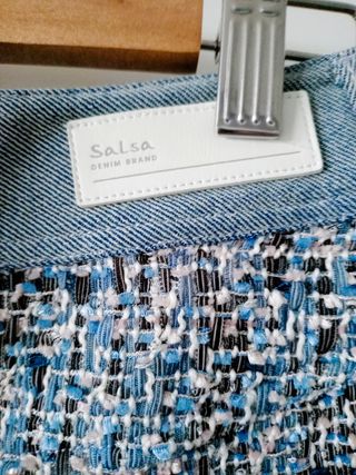 Falda Tweed y Denim Azul