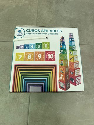 Set de 3 Puzzles Madera Bebé+ juego cubo apilables