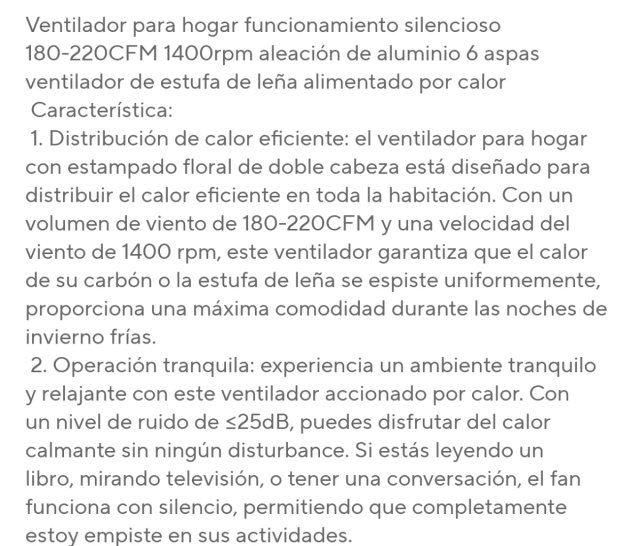 Ventilatore per stufa a legna 6 pale NUOVO