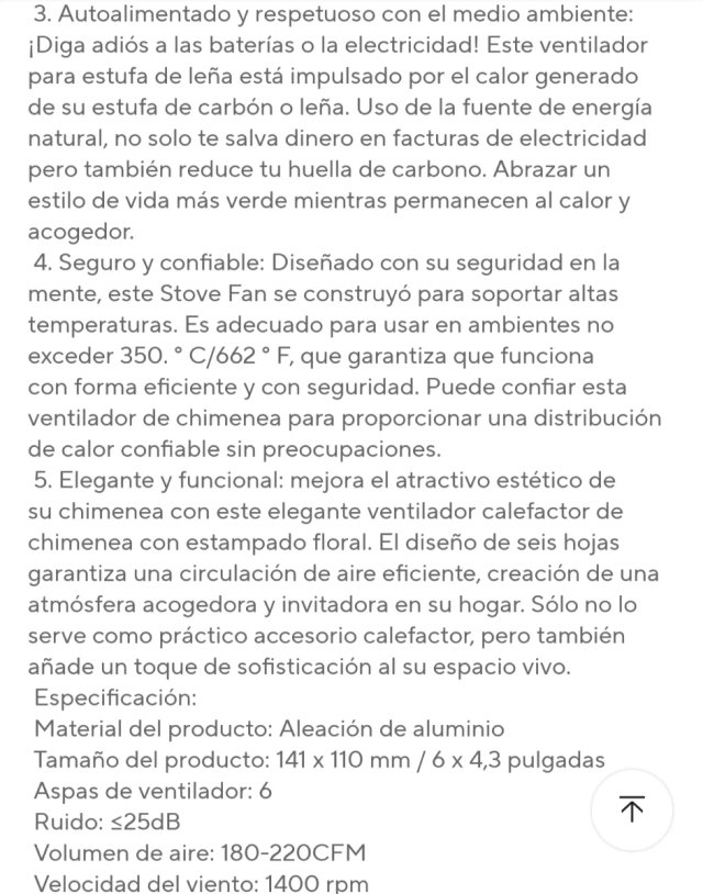 Ventilatore per stufa a legna 6 pale NUOVO