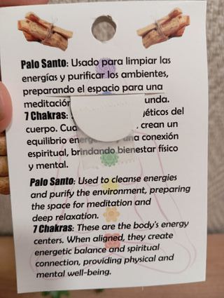 Pulsera Palo Santo y 7 Chakras 8mm