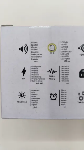 Altavoz Bluetooth ALE-HOP Radio Despertador NUEVO
