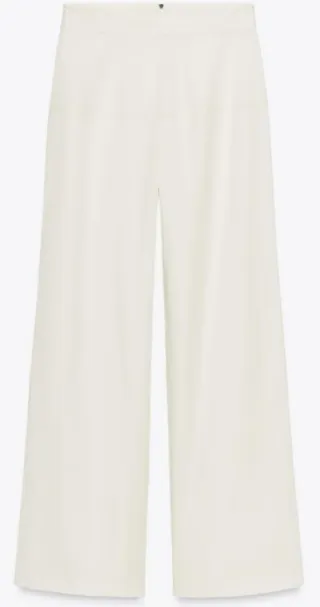 Pantalón recto color crudo