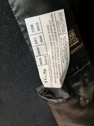 Cappotto uomo lana e cashmere nero