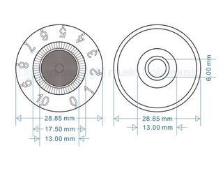 potes guitarra bruja control volumen y tono knobs
