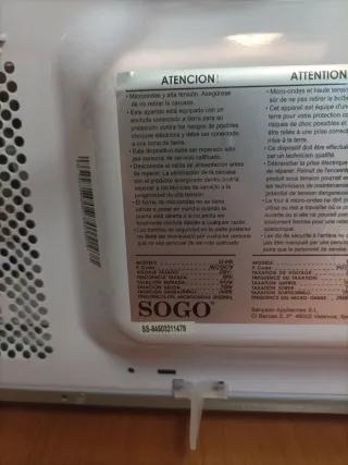 Horno Microondas Sogo Blanco