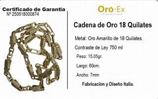 CADENA DE ORO DE 18 QUILATES - 18 KILATES
