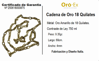 CADENA DE ORO DE 18 QUILATES - 18 KILATES