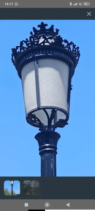 Farola exterior hierro fundido y cristal