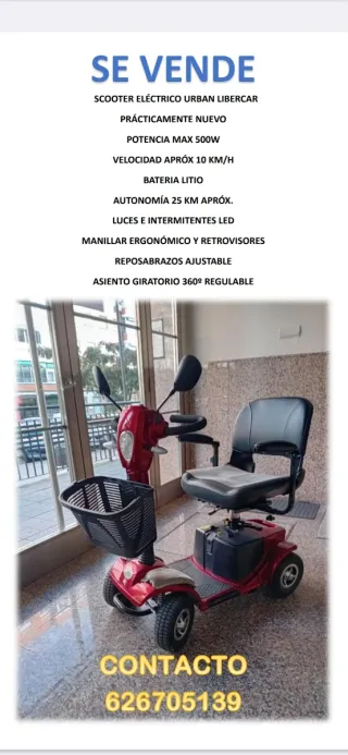 Scooter Eléctrico Urban LiberCar 500W
