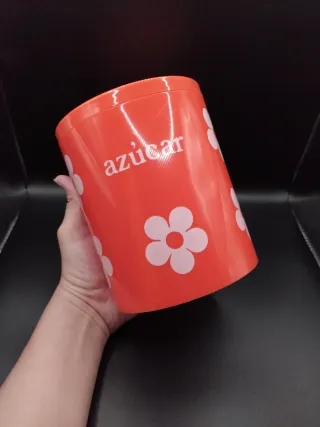 🇪🇦 Bote de cocina naranja con flores