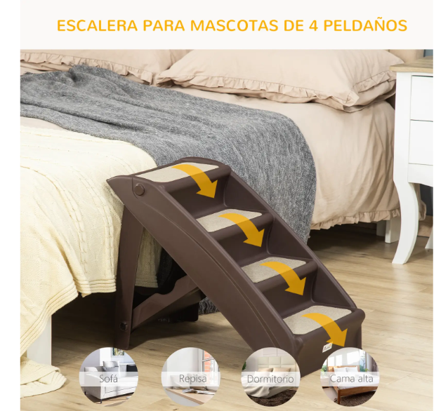 Escalón Portátil para Mascotas Marrón