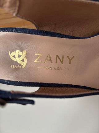 ZANY Zapatos Slingback Azul/Plata