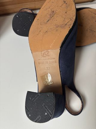 ZANY Zapatos Slingback Azul/Plata