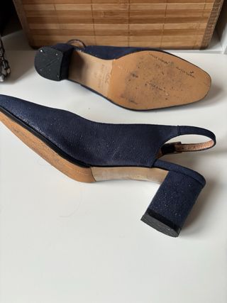 ZANY Zapatos Slingback Azul/Plata